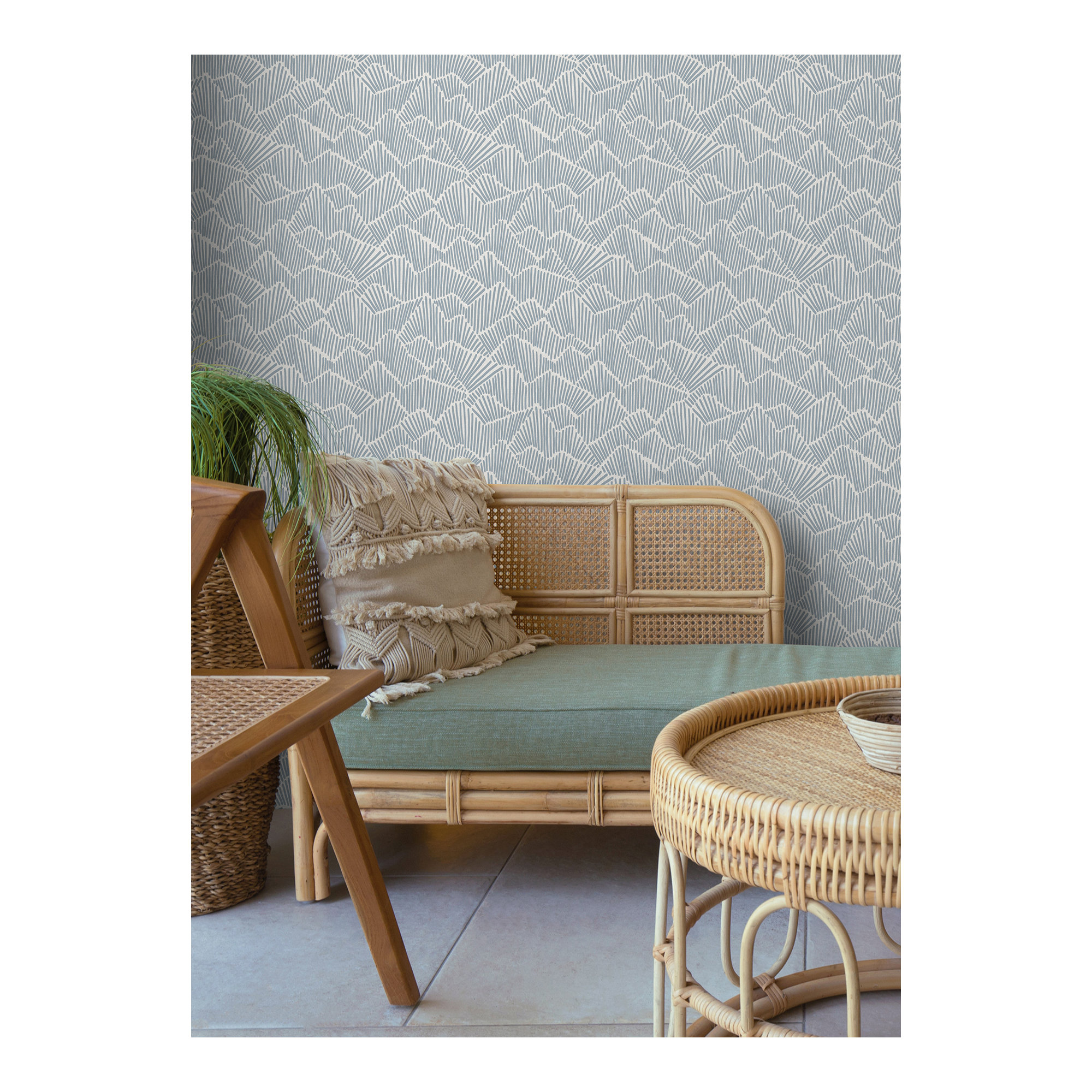 Adames Modern Peel & Stick Geometric Wallpaper, Perwinkle