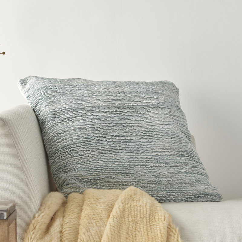  Housse de coussin carré et insert, Écume de mer, 26 po x 26 po