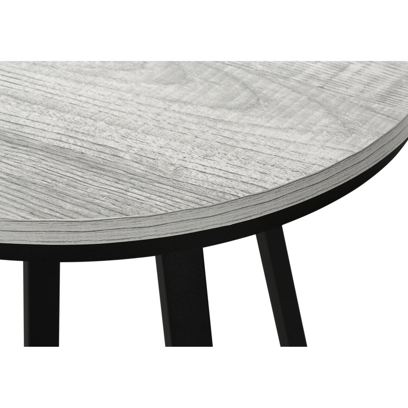 Table d'appoint en stratifié gris avec base en métal noir solide pour la maison