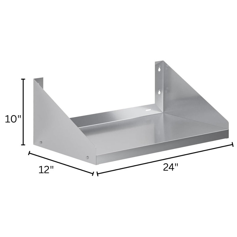 Étagère murale et utilitaire Express KitchQuip en acier inoxydable de qualité commerciale H 10 po x l 24 po x P 12 po