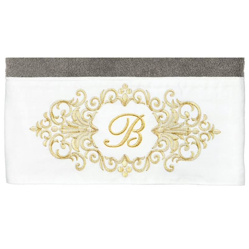 Winston Porter 100% Turkish Cotton MONICA 2PC Embellished Bath Towel Set, B