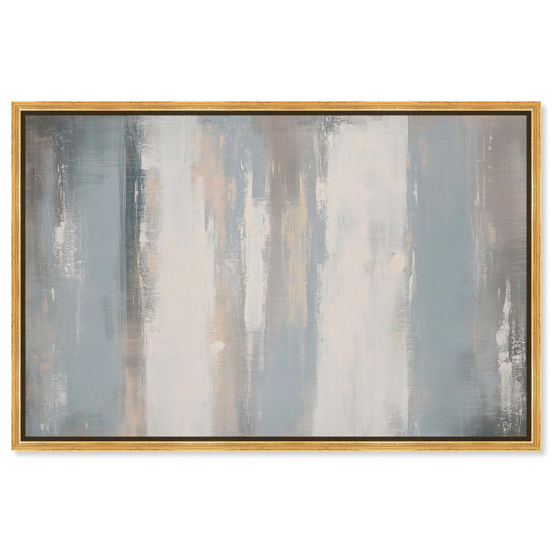 Art Remedy, Neutral Abstracts, toile, fond neutre, Cadre flottant doré, H 11 po x l 16 po