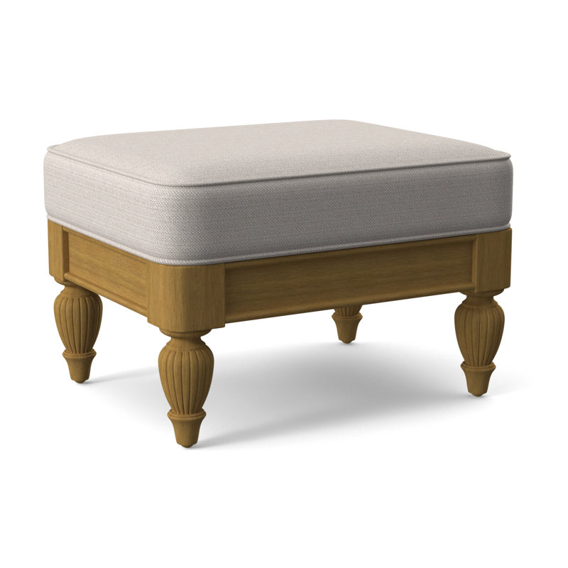 Grand View Ottoman, Navy Finish, White Textured Performance; 0865-91