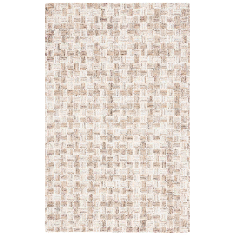 Tapis à micro-boucles Navi en taupe / ivoire, Rectangle 3 pi x 5 pi