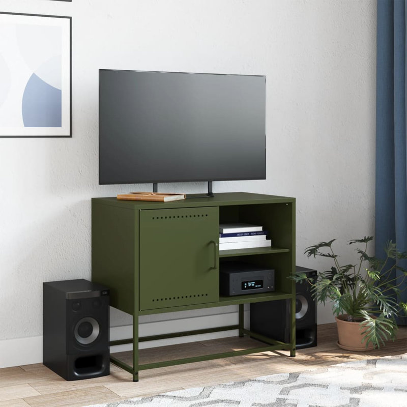 Akasia Unfinished TV Stand for TVs up to 24", Highgloss Sand Grey, 60.5cm H x 68cm W x 39cm D
