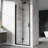 32" - 33.2" Adjustable Width Glass Shower Panel, 6mm Tempered Clear Glass, Black Finish, Reversible Installation, 180 Pivot, Flexible Hinges, Magnetic Seal Strips For Secure Door And Dry Bathroom