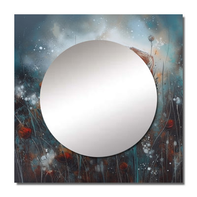 Sahwn - Floral Poppy Square Living Room Wall Mirror Art