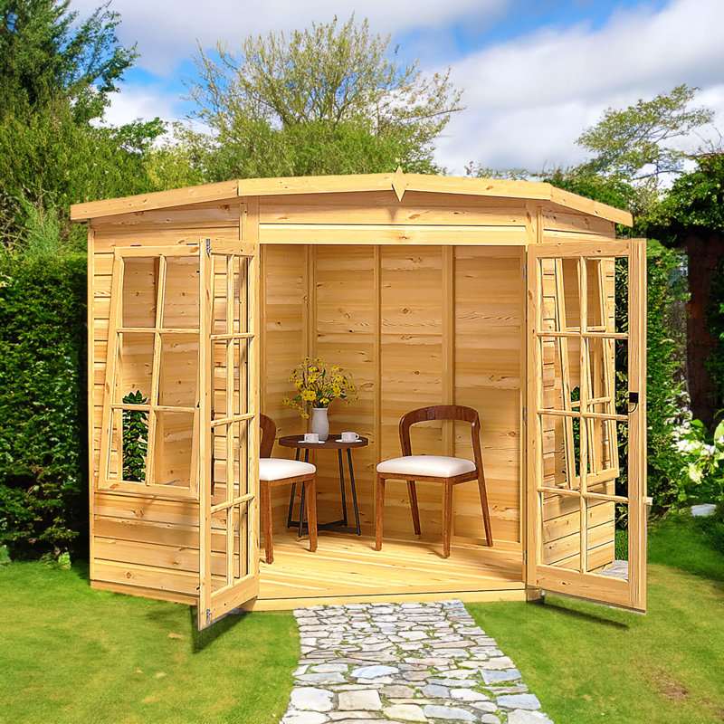 Hampton 8 x 8 Ft Shiplap Corner Summer House, Yes