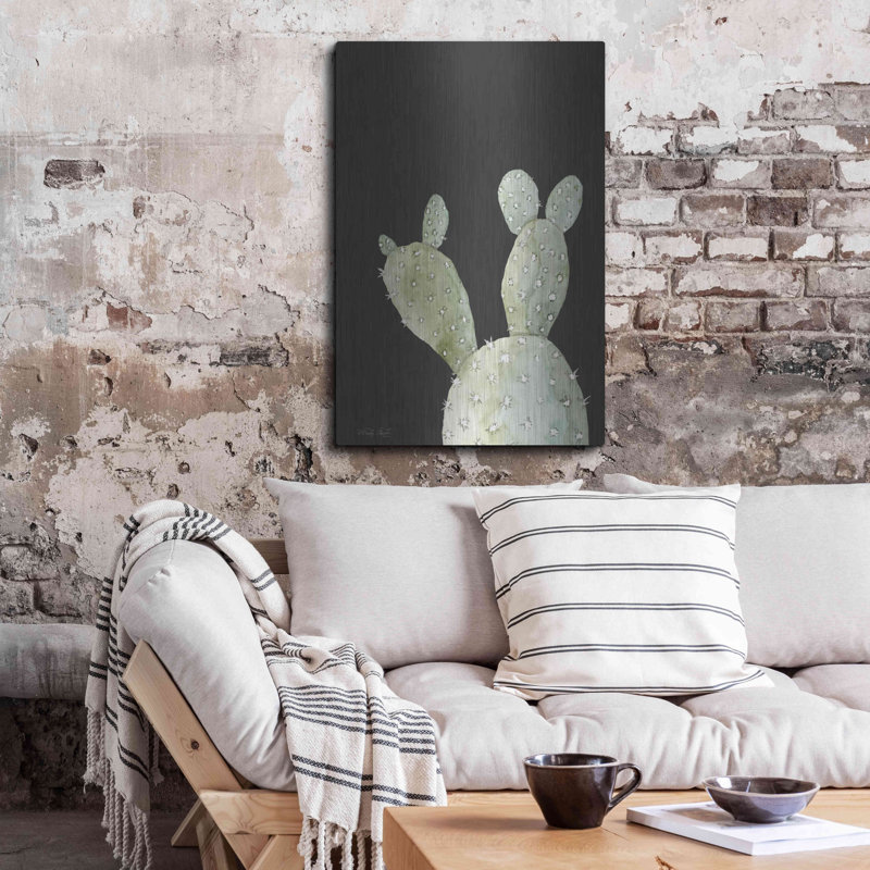 Art mural en métal luxueux «Happy Cactus III» par Cindy Jacobs, art mural en métal, 24 po x 36 po, H 36 po x l 24 po