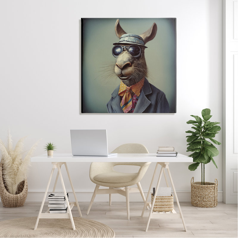 Animal stylisé sur toile, H 36 po x l 36 po x P 1,5 po