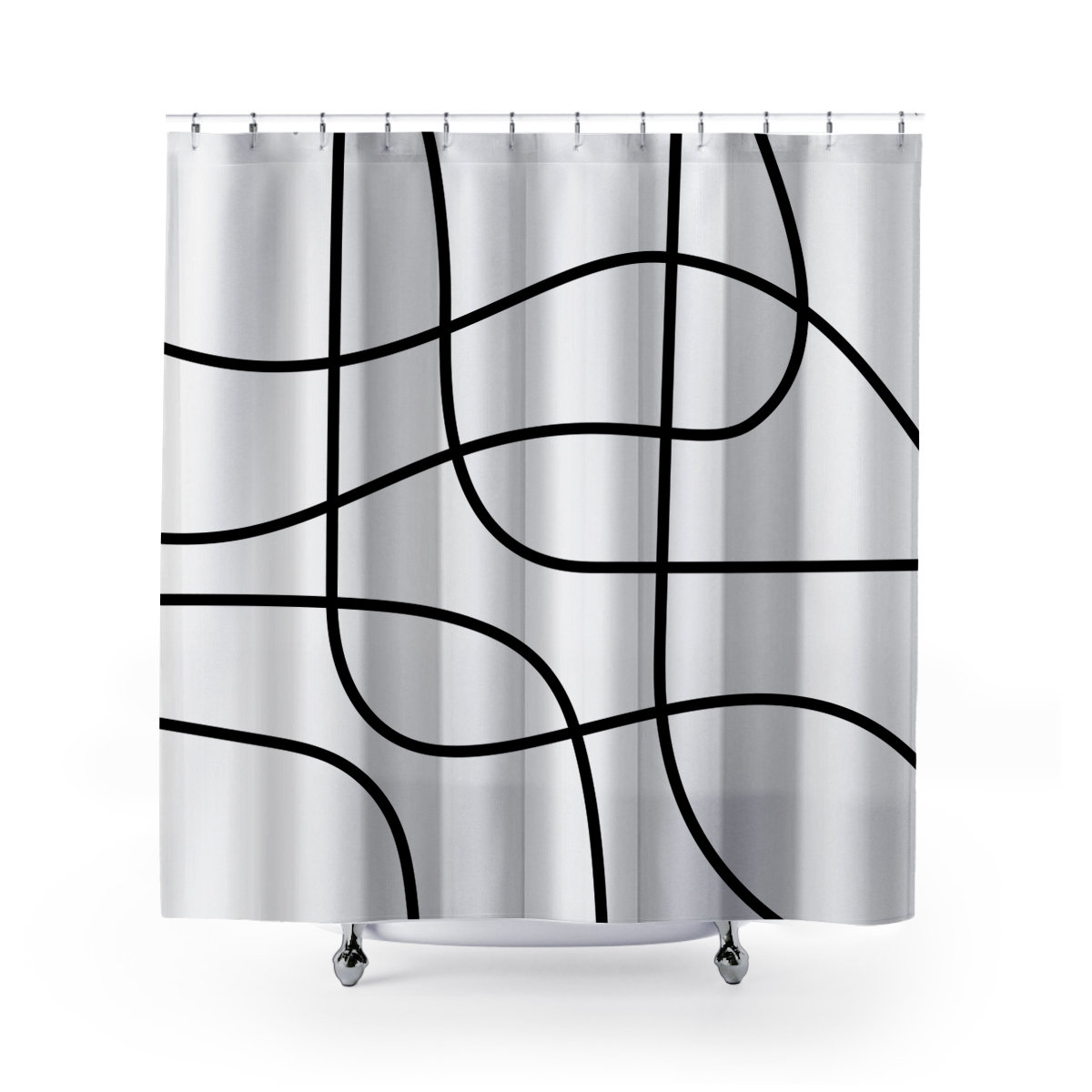 Coco Polyester Shower Curtain, Black