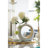 11X3.1X12" Round Vase,White/Gold