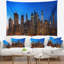 Tapisserie panorama new york night new york city avec accessoires suspendus inclus-28489903