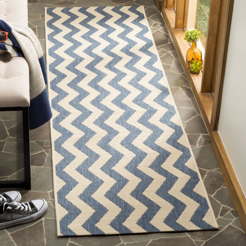 Arneshia Geometric Rust/Light Gray Indoor / Outdoor Area Indoor/Outdoor Area Rug, Rectangle 2'7" x 5'