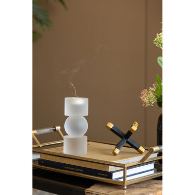 Petit porte-bougie en verre D3.1X7.1 "Palisade