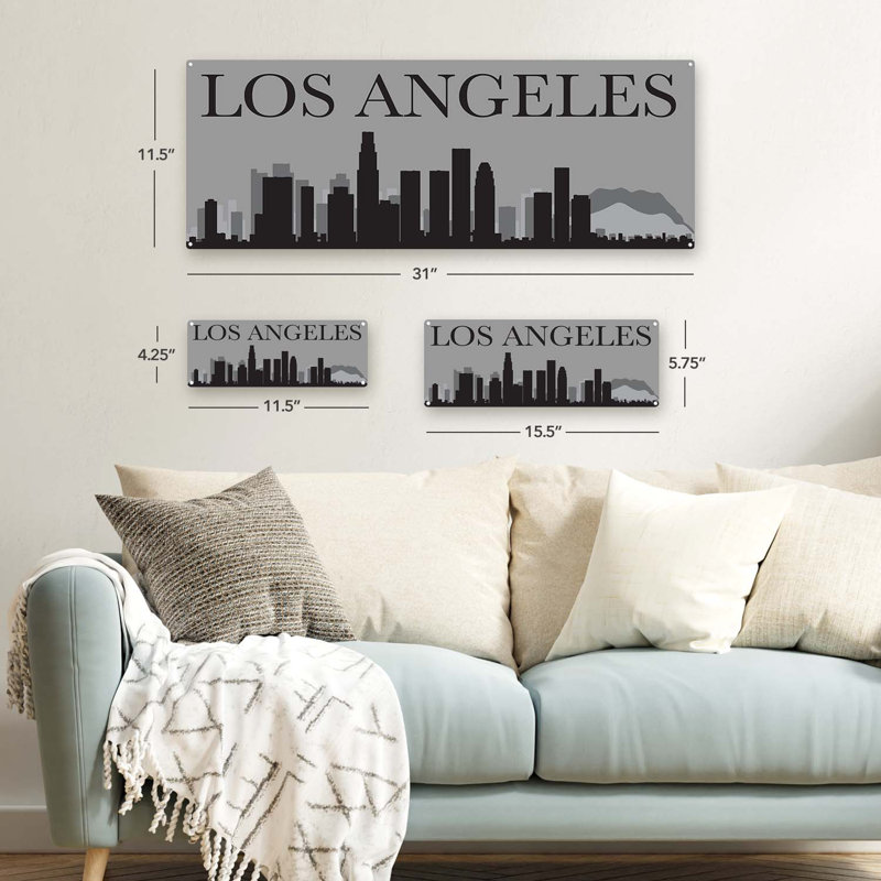 "Los Angeles Sky Line", plaque en métal