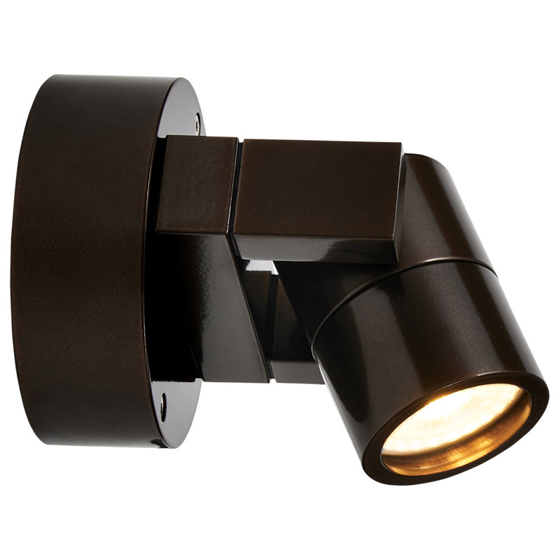 Bronze 4-Inch Adjustable LED Outdoor Wall Spotlight