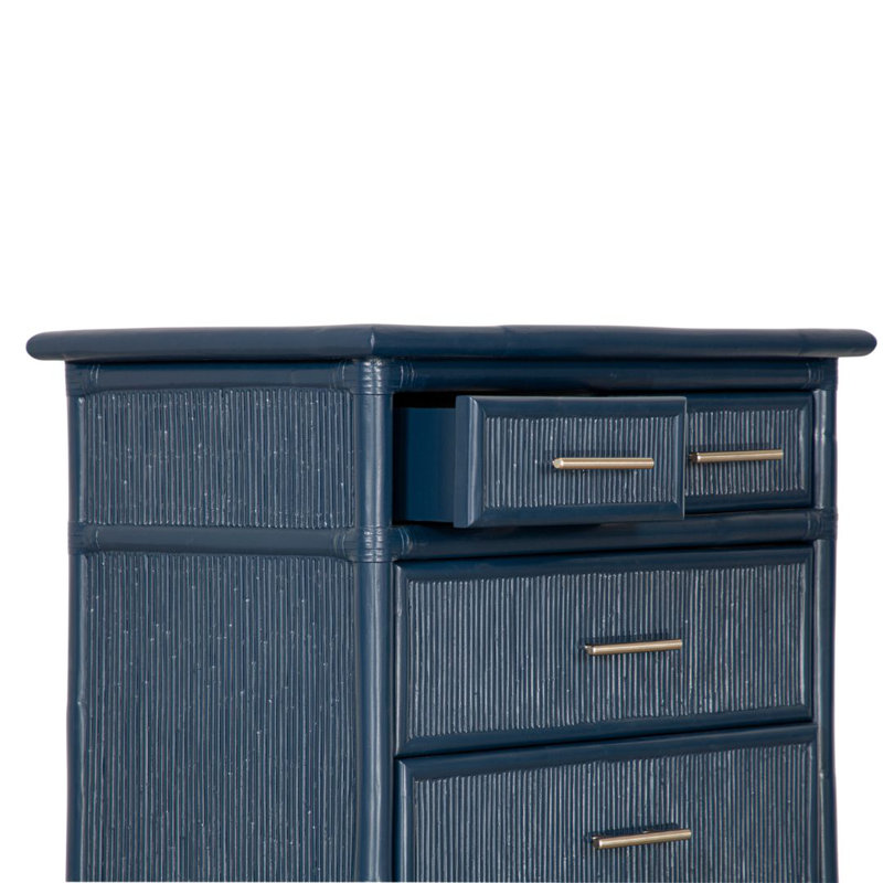 Table de chevet 4 tiroirs Bermuda, Bleu marine