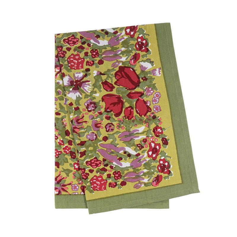 Sorene Floral Tea Towel, Red/Green