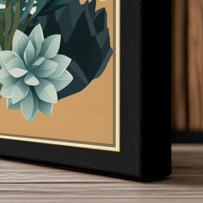 Desert Garden Botanical - Wrapped Canvas, 30x20 - 76.2 x 50.8 cm, Black Border