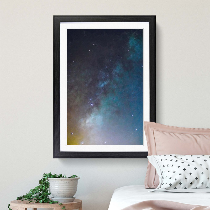 Star Explosion in Abstract - Framed Print, 36cm H x 27cm W x 2cm D, Black Framed