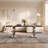 Black Coffee Table with Silver U-Shaped Base