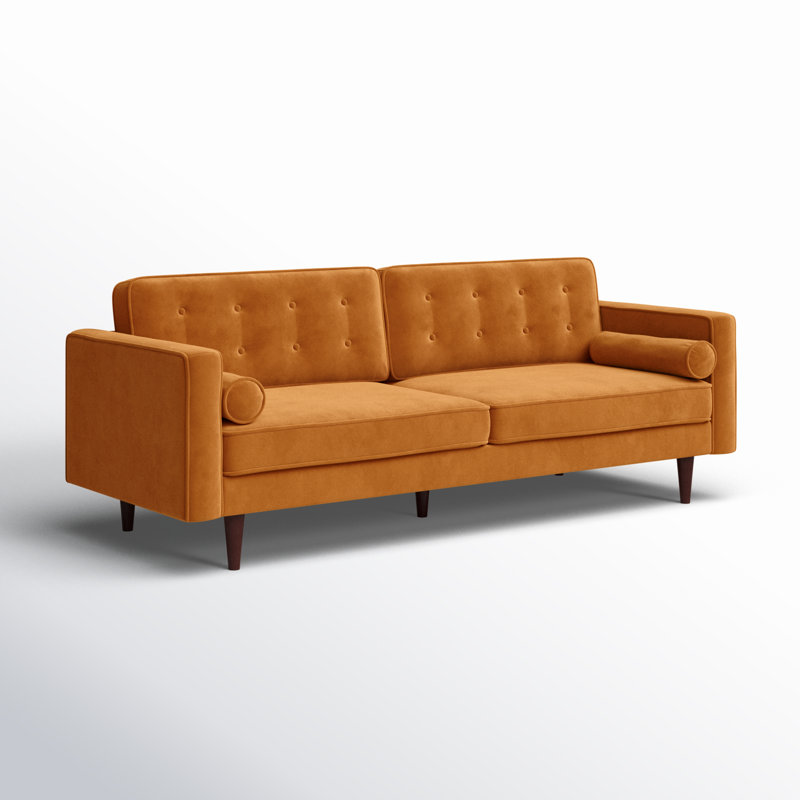 Bouie Upholstered 84.5'' Sofa, Orange