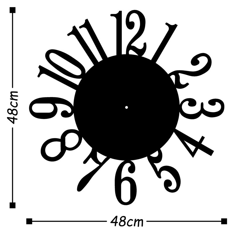 Elegant Black Metal Wall Clock, 19.0 x 19.0 inches | 100% Durable Metal, Thickness: 0.06 inches | Silent Mechanism, Easy Wall Mount | Perfect for Home Decor & Office, Battery Operated (1 AA Battery Required)