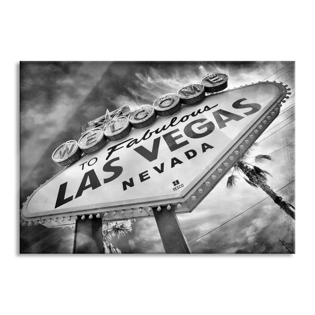 Glasbild Las Vegas, Retro Look