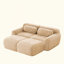 Tissu moelleux doux, canapé désossé, aucun assemblage requis, conception antidérapante inférieure avec méridienne, avec repose-pieds, siège profond, combinaison haute densité sans éponge 32D pour étude-121069057