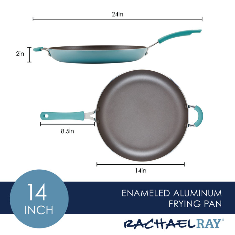Rachael Ray , Aluminum Nonstick Frying Pan, 8.5 in Agave Blue