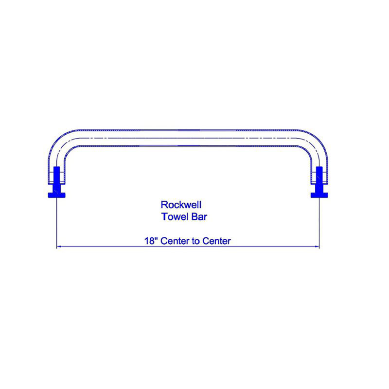 Porte-serviettes simple 18 po pour porte de douche en verre, Chrome poli