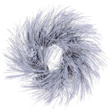 36" Artificial Flocked Green Long-Needle Christmas Wreath Unlit.