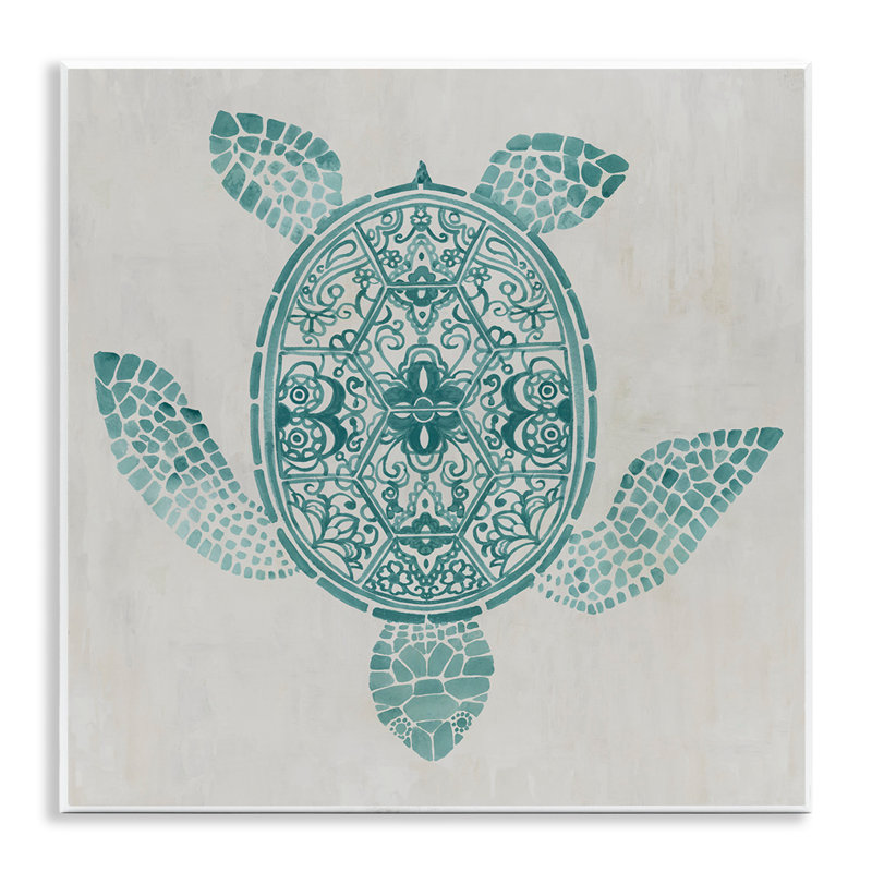 Art mural géométrique à motif géométrique tortue, design par Hannah Dawson