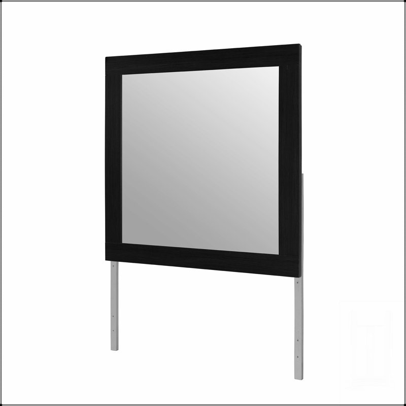 Grand miroir noir Elsa au design épuré, pour les intérieurs modernes et les espaces, Noir