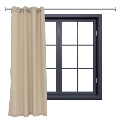 Modern Solid Light-Filtering Indoor or Outdoor Curtain Panel - Beige - 52" x 84"