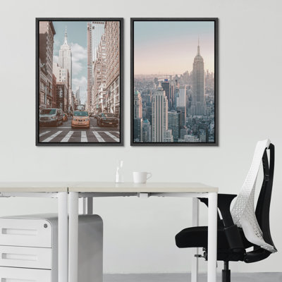 Vue du centre-ville de New York et de la ville, architecture, photographie, bohème moderne, urbain, 2 pièces