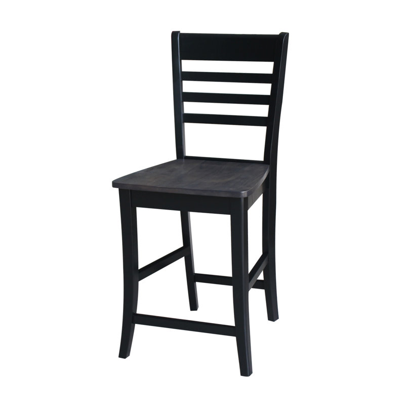 Guzik Solid Wood Counter Stool, Coal
