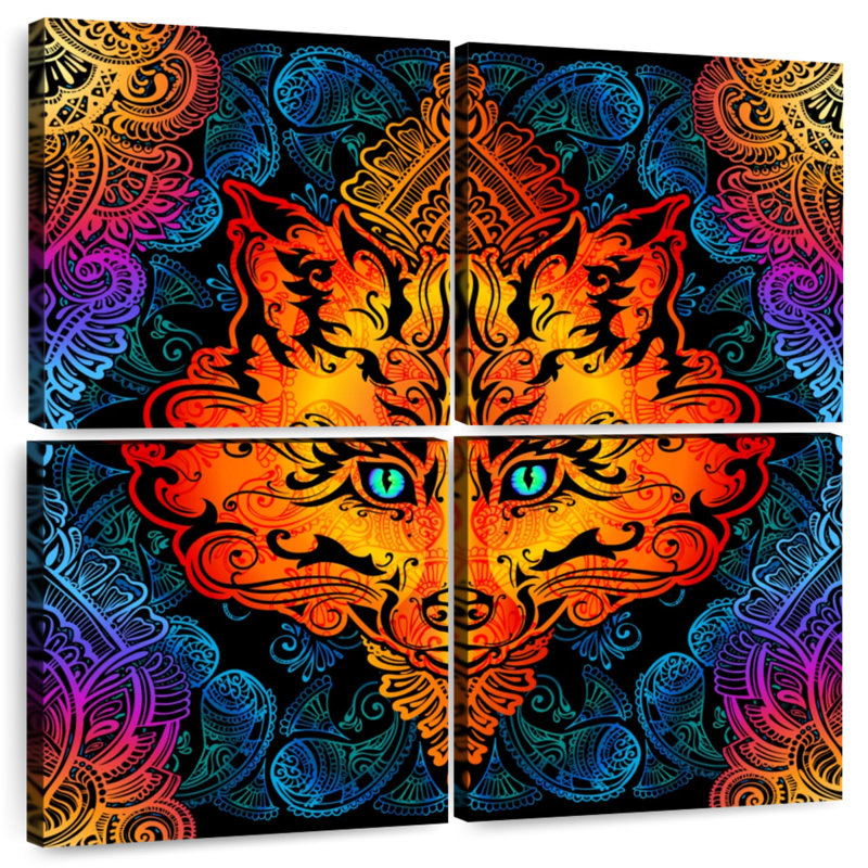 Kala Fox Mandala, H 18 po x l 18 po