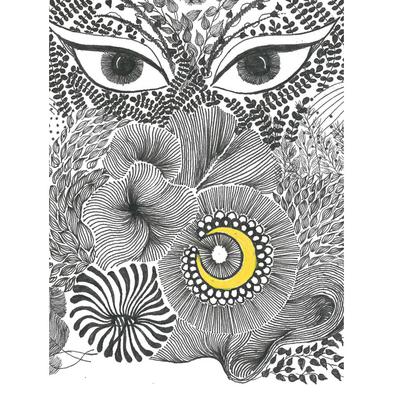 Parashakti - La paire d'yeux | Encre sur papier | Par Shreya Gupta
