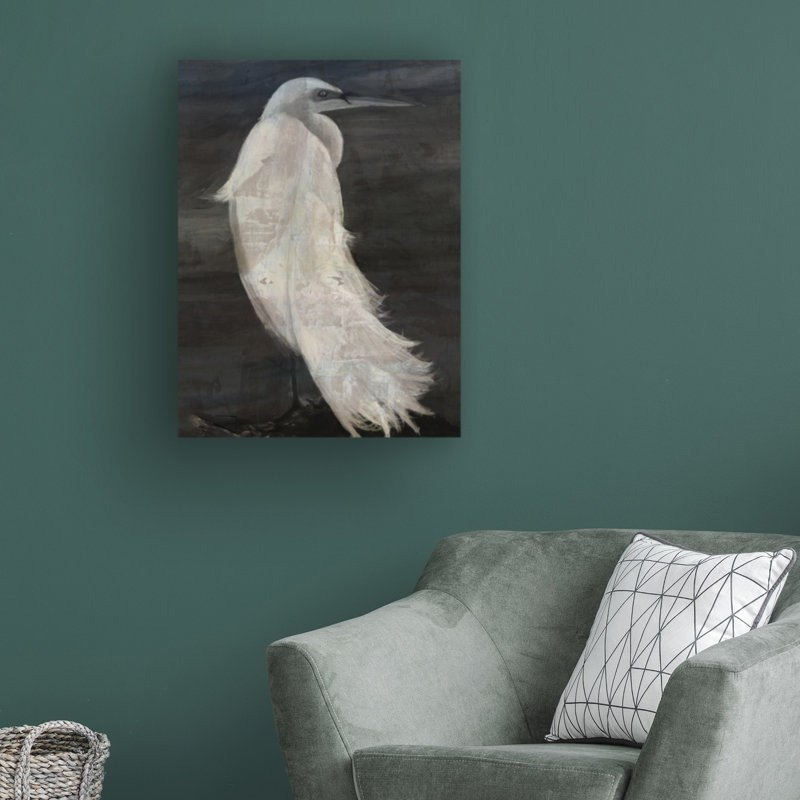 "Aigrette texturée II" par Stellar Design Studio - peinture sur toile tendue, H 47 po x l 35 po x P 2 po
