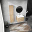 Meuble-lavabo autoportant avec lavabo en résine et portes d'armoire à fermeture en douceur