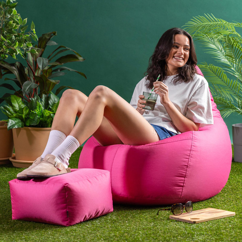 icon Recliner Bean Bag Chair & Pouffe, Pink