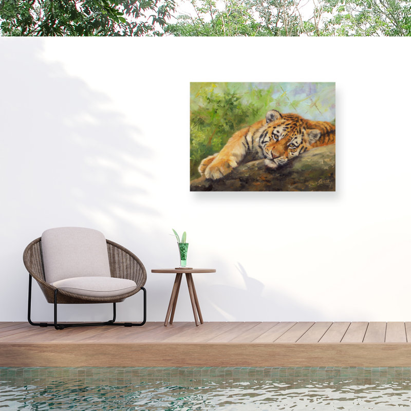 Toile d'extérieur David Stribble Tiger Cub Rock, H 14 po x l 19 po