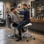 Tabouret ergonomique à roulettes, chaise pivotante réglable en hauteur pour bureau à domicile, salons de tatouage, de massage et cliniques de beauté (blanc)-1052881160