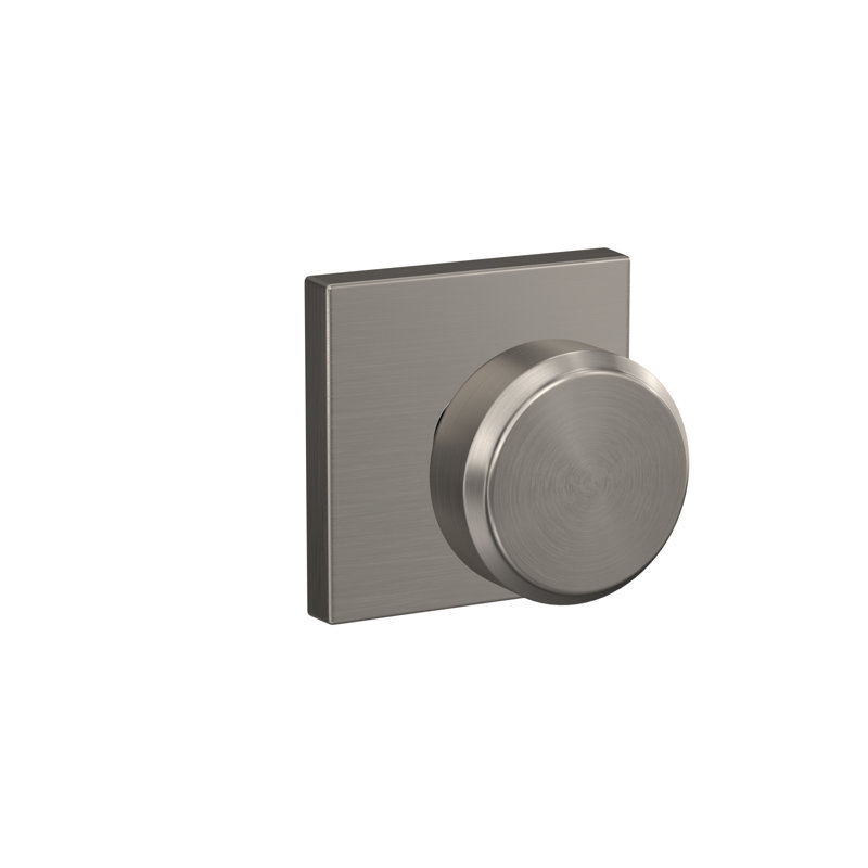Bowery Double Dummy Knob with Collins Trim, Satin Nickel