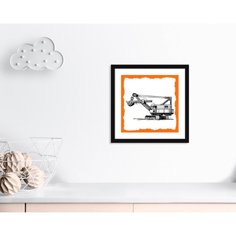 Avertissement 3 enfants, impression sur papier, H 24,5 po x l 24,5 po x P 0,63 po, Cadre noir
