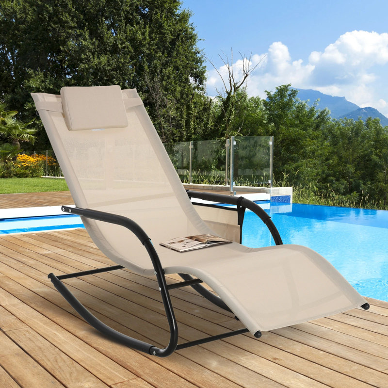 Chaise longue inclinable Daidre, Blanc crème