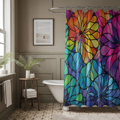 Feuille de vitrail - rideau de douche standard 1 pièce