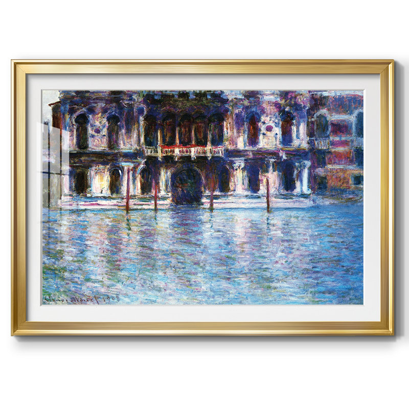 «Palao # 2 encadré sur papier» par Claude Monet, H 27 po x l 39 po x P 1,5 po, Or